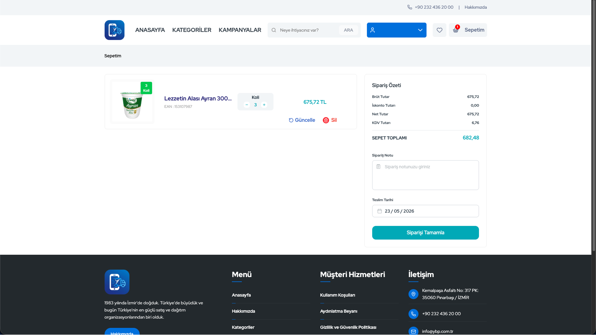 Yaşar Birleşik Pazarlama - B2B Web Portal — 7